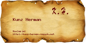 Kunz Herman névjegykártya